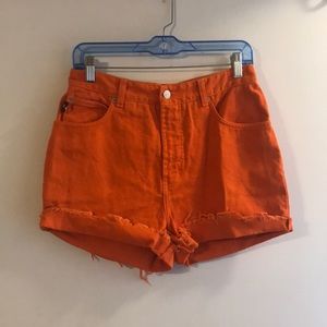 Parker’s jeans orange cut off shorts